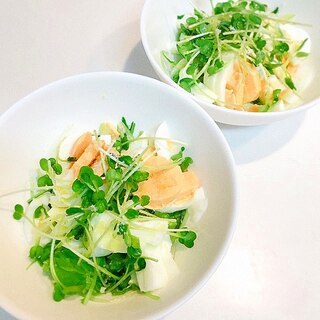 レンチン水菜で☆ゆで卵とセロリのサラダ